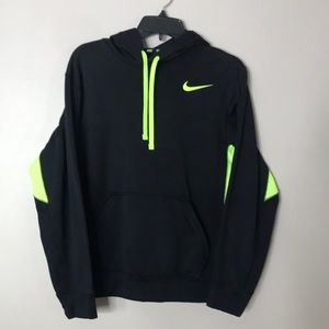 Black and Lime Green Therma-fit Nike Sweatshirt small